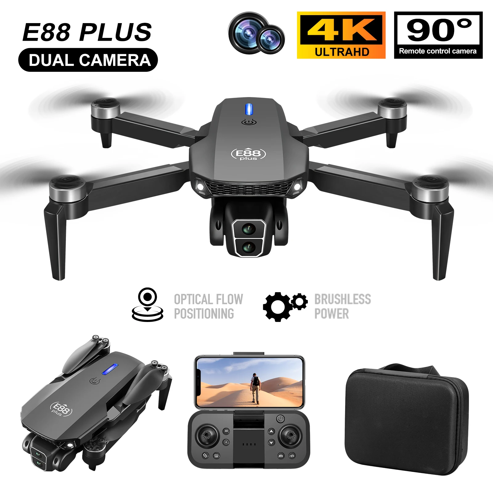 Rc Helicopter Case - 새로운 E88 Plus 쿼드콥터 드론: 90