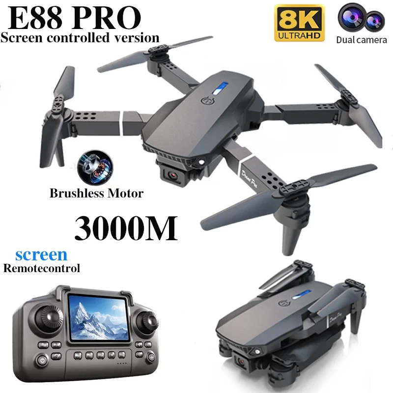 전문 E88 프로 드론 스크린 8K HD 카메라 WiF - Rc Helicopter Case 리뷰 및 가격