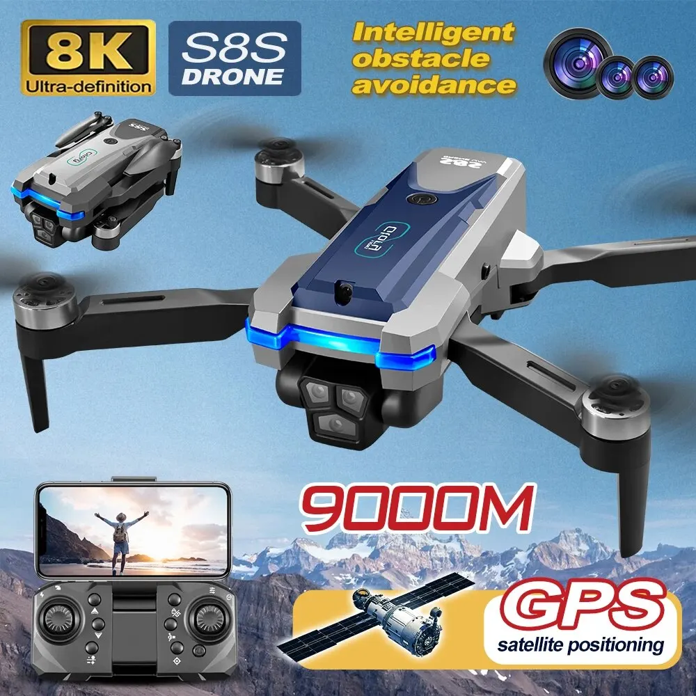 S8S GPS 드론 5G 와이파이 8K HD 듀얼 ES - Rc Helicopter Case 리뷰 및 가격